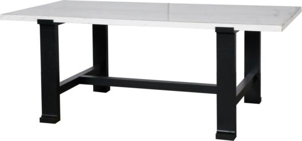 Обеденный стол белый с черными ножками 200 см HF14073