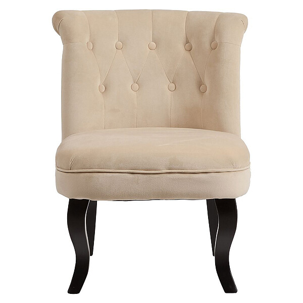 Кресло мягкое с деревянными ножками молочное Dawson - изображение 1