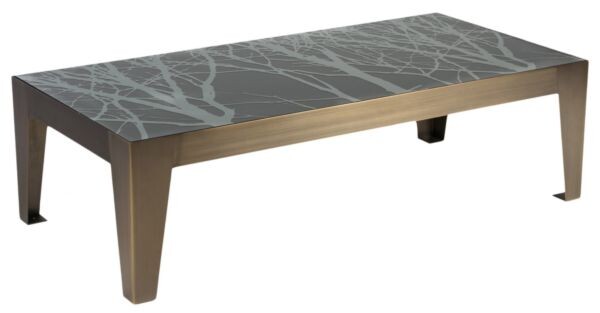 Журнальный столик прямоугольный с металлическими ножками коричневый 140 см Hermes grey