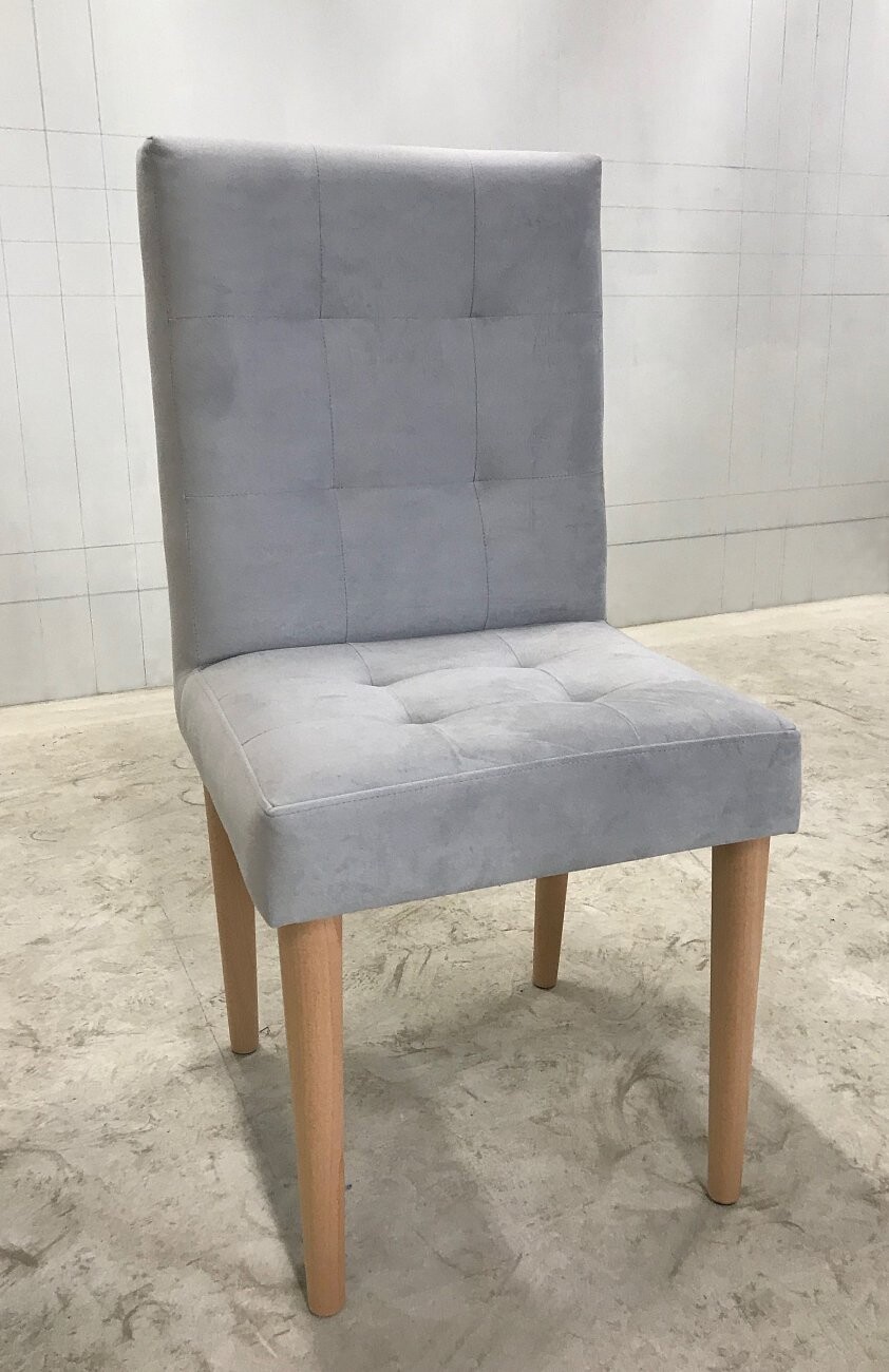 Стул обеденный с прямой спинкой серо-голубой велюр Rino - изображение 3