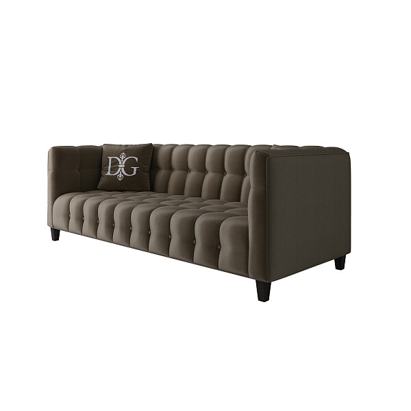 Диван Nara прямой трехместный серо-коричневый - изображение 1