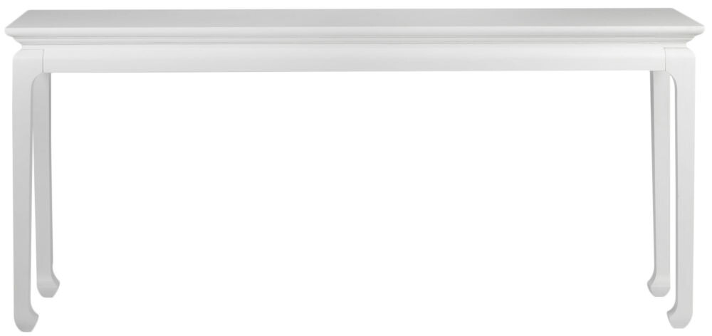 Консоль белая прямоугольная с резной столешницей широкая 200 см Ming