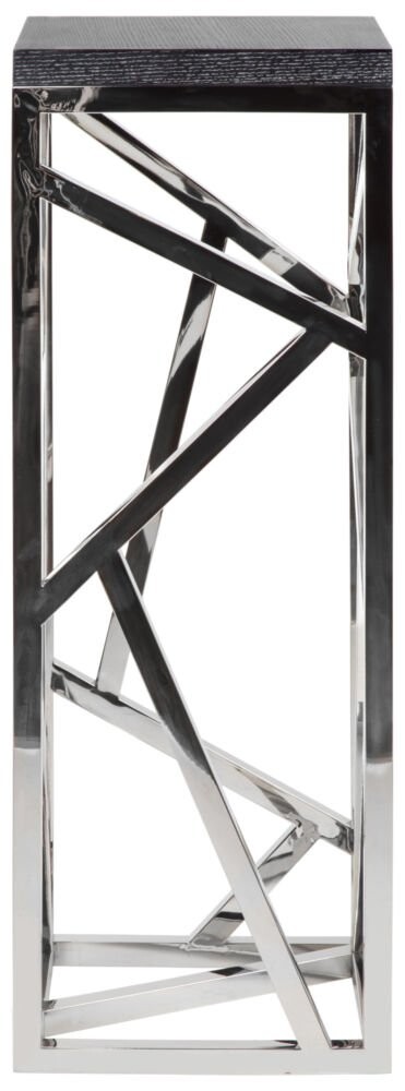 Подставка под цветы металлическая серебро с черной столешницей Geometric