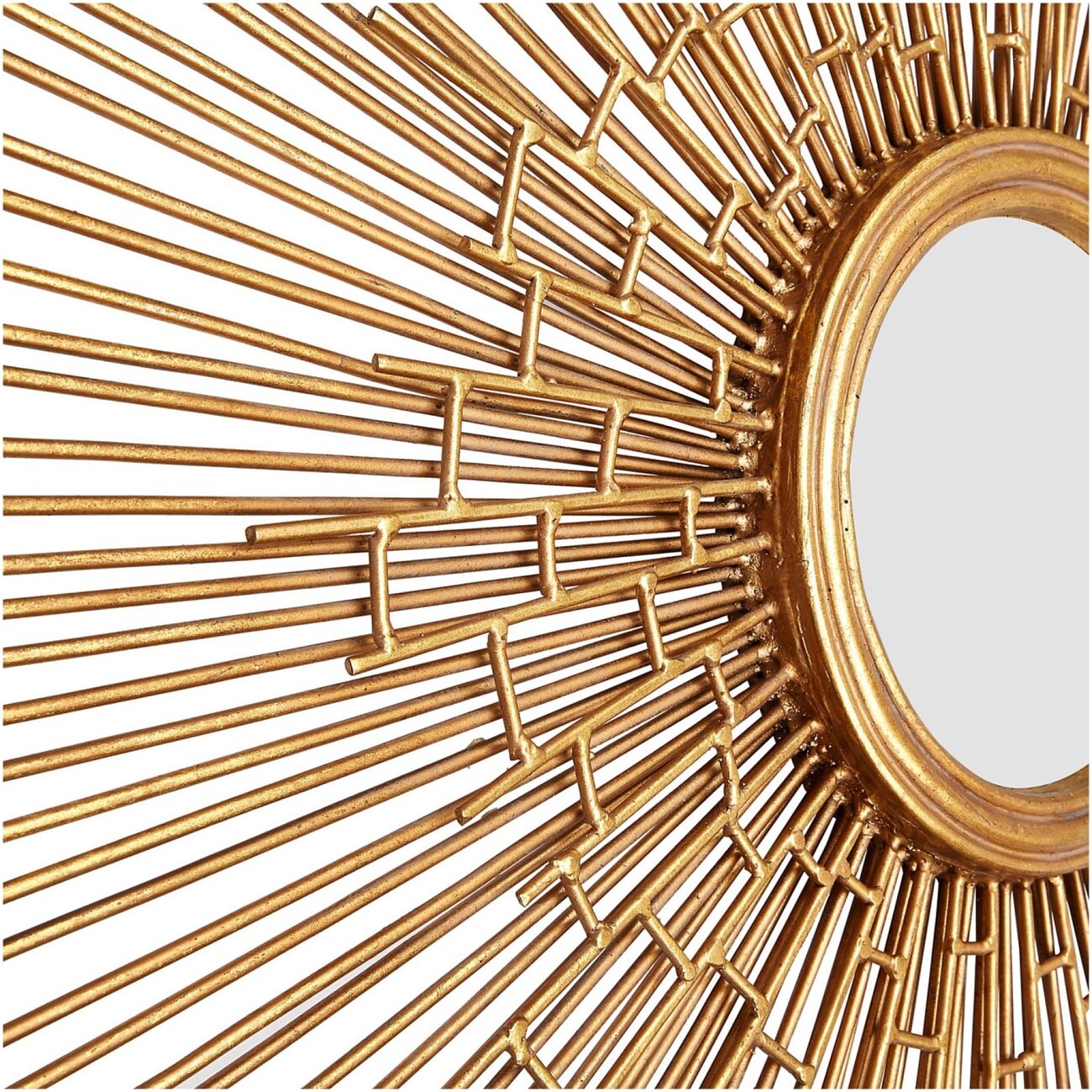 Зеркало-солнце золотое металлическое диаметр 92 см Lombardia - изображение 2
