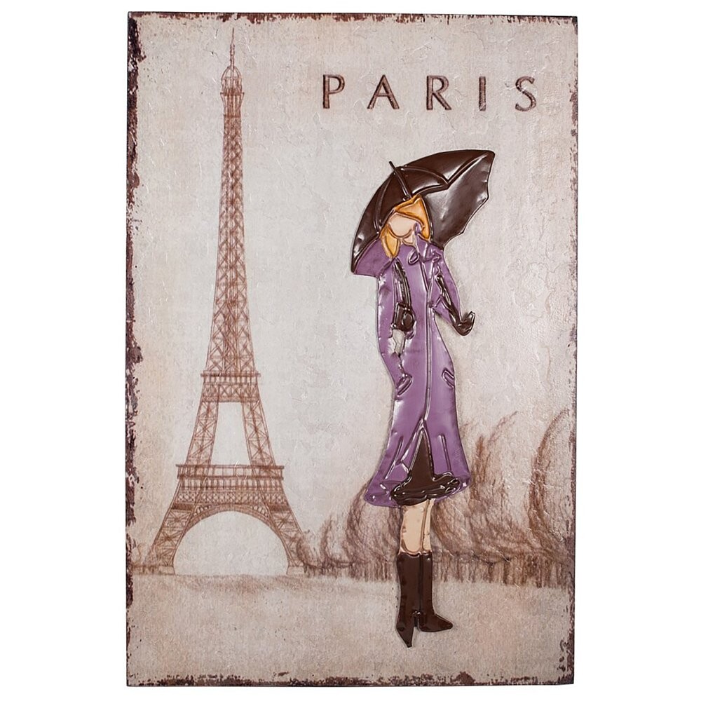 Декоративное настенное панно Paris Girl