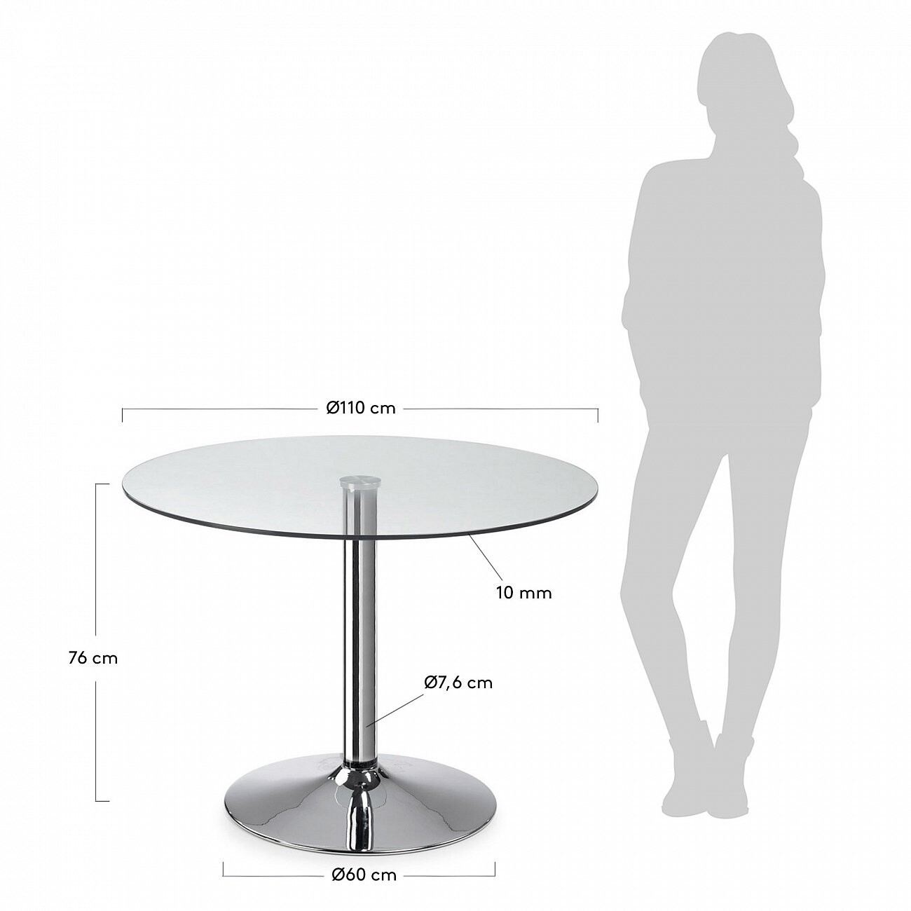 Обеденный стол 110 см