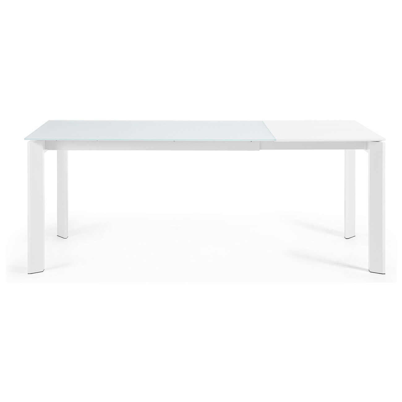 Белый стол со стеклом