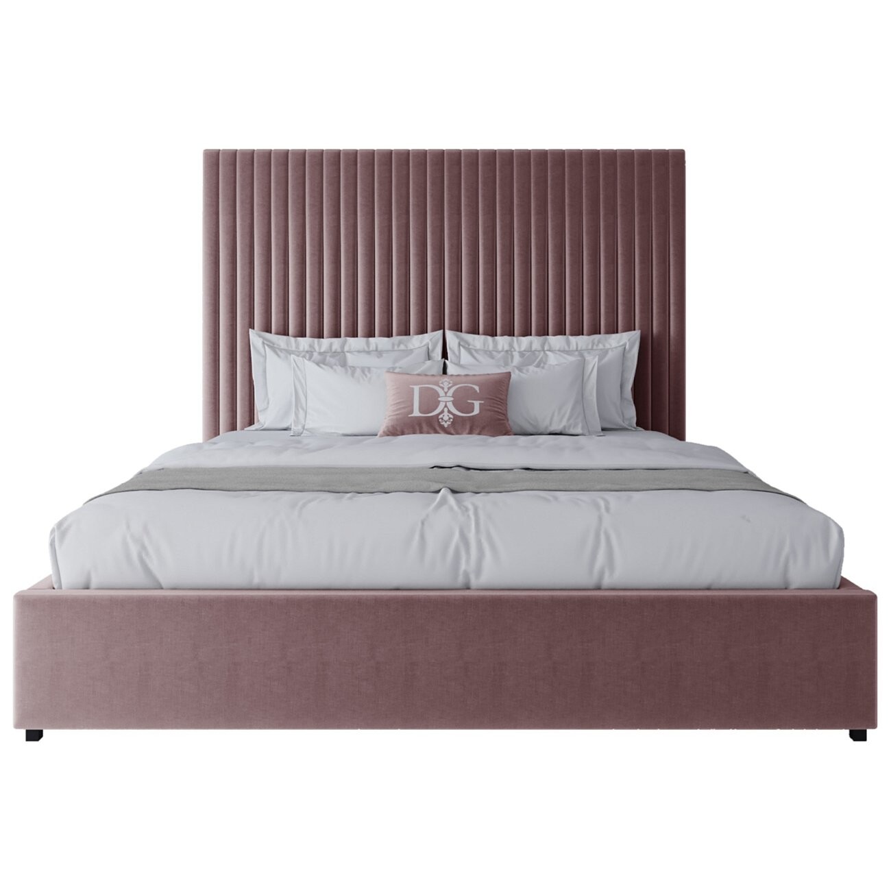 Кровать двуспальная 180х200 жемчужно-розовая Mora - изображение 3