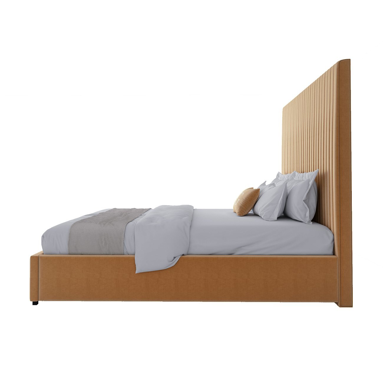 Кровать двуспальная 180х200 жемчужно-золотая Mora - изображение 3