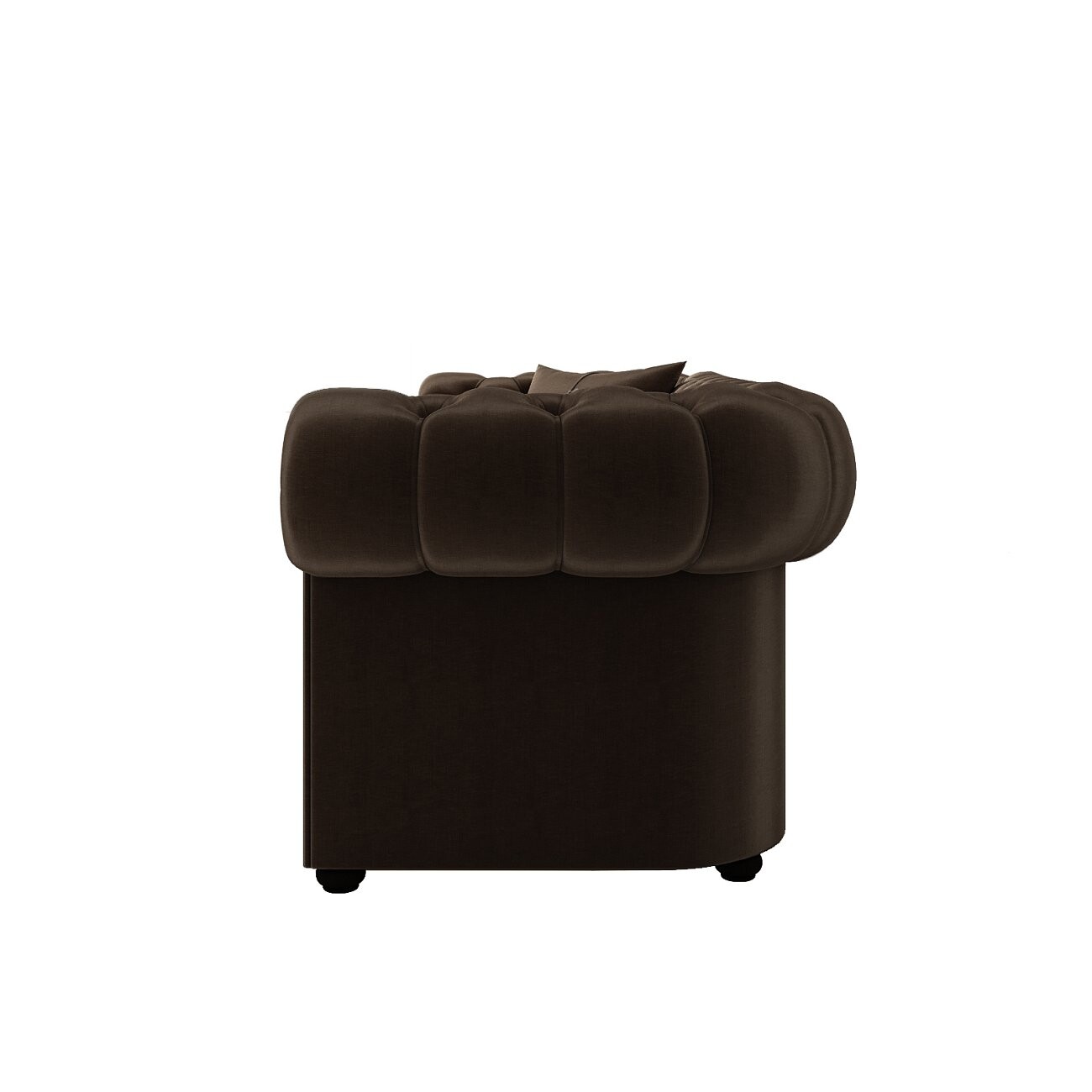 Диван прямой трехместный "Честерфилд" коричневый 220 см - изображение 3