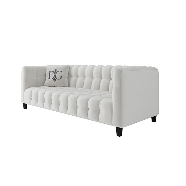 Диван прямой трехместный молочный Nara 220 см - изображение 1