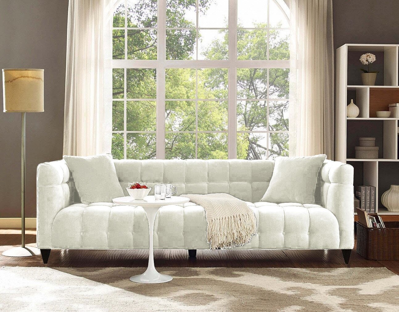 Диван прямой трехместный молочный Nara 220 см - изображение 3