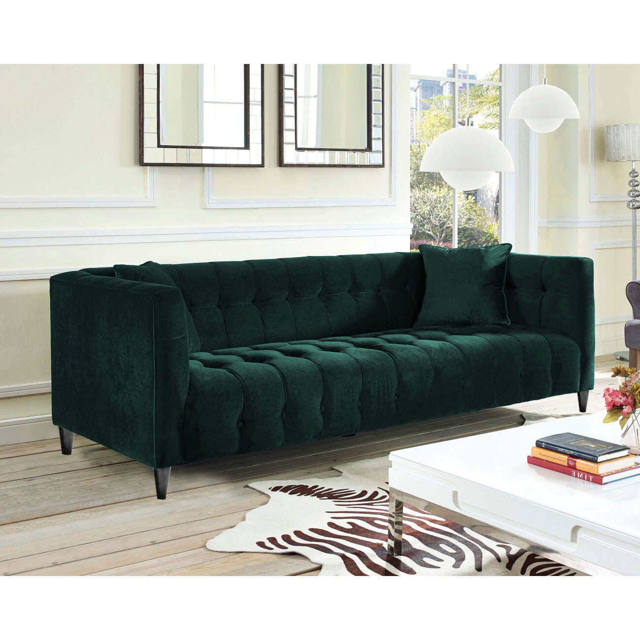 Диван прямой трехместный зеленый Nara 220 см - изображение 2