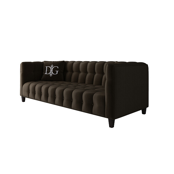 Диван прямой трехместный коричневый Nara 220 см - изображение 1