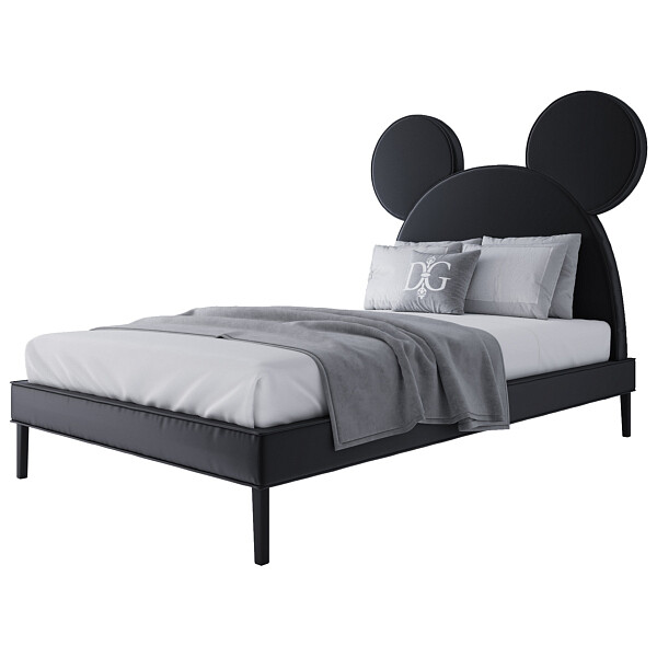 Кровать детская односпальная 120х200 см черная Mickey Mouse - изображение 1