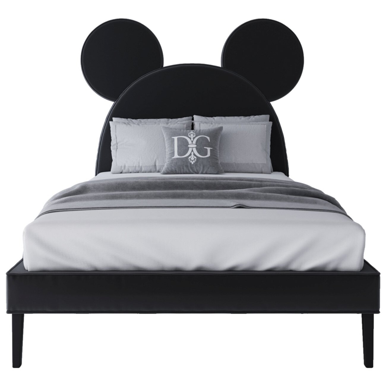 Кровать детская односпальная 120х200 см черная Mickey Mouse - изображение 2