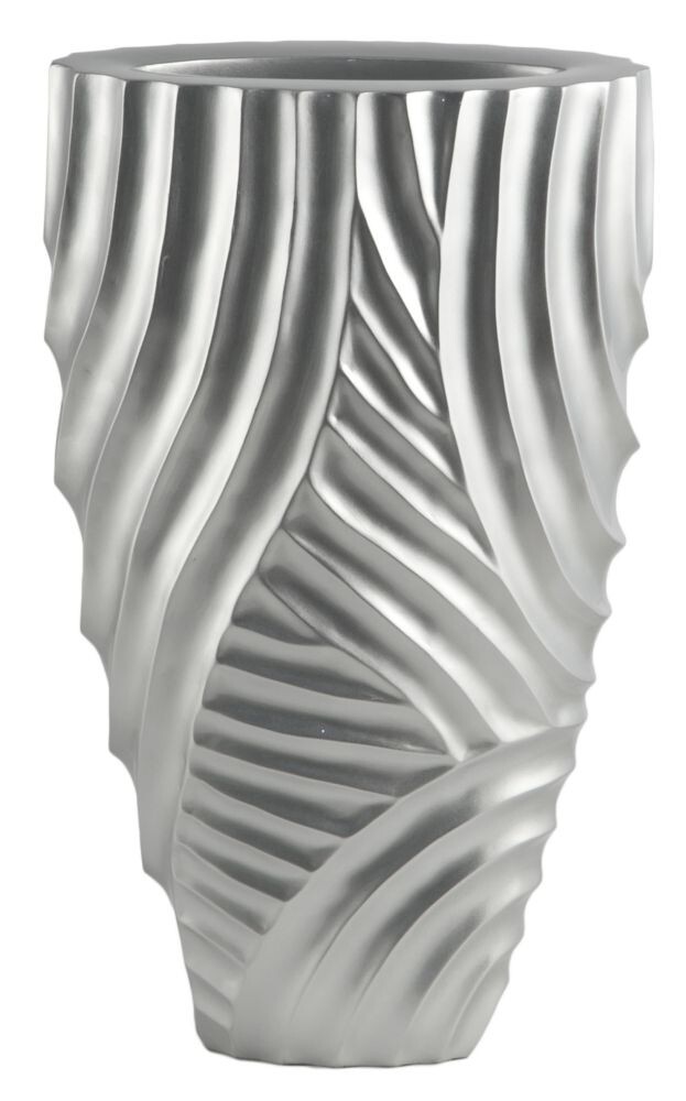 Ваза с объемным рельефом серебро 52 см Frost Pattern 