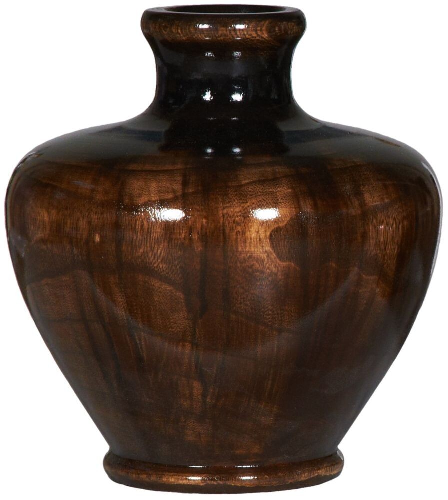 Ваза объемная деревянная коричневая с фигурным верхом Tayra