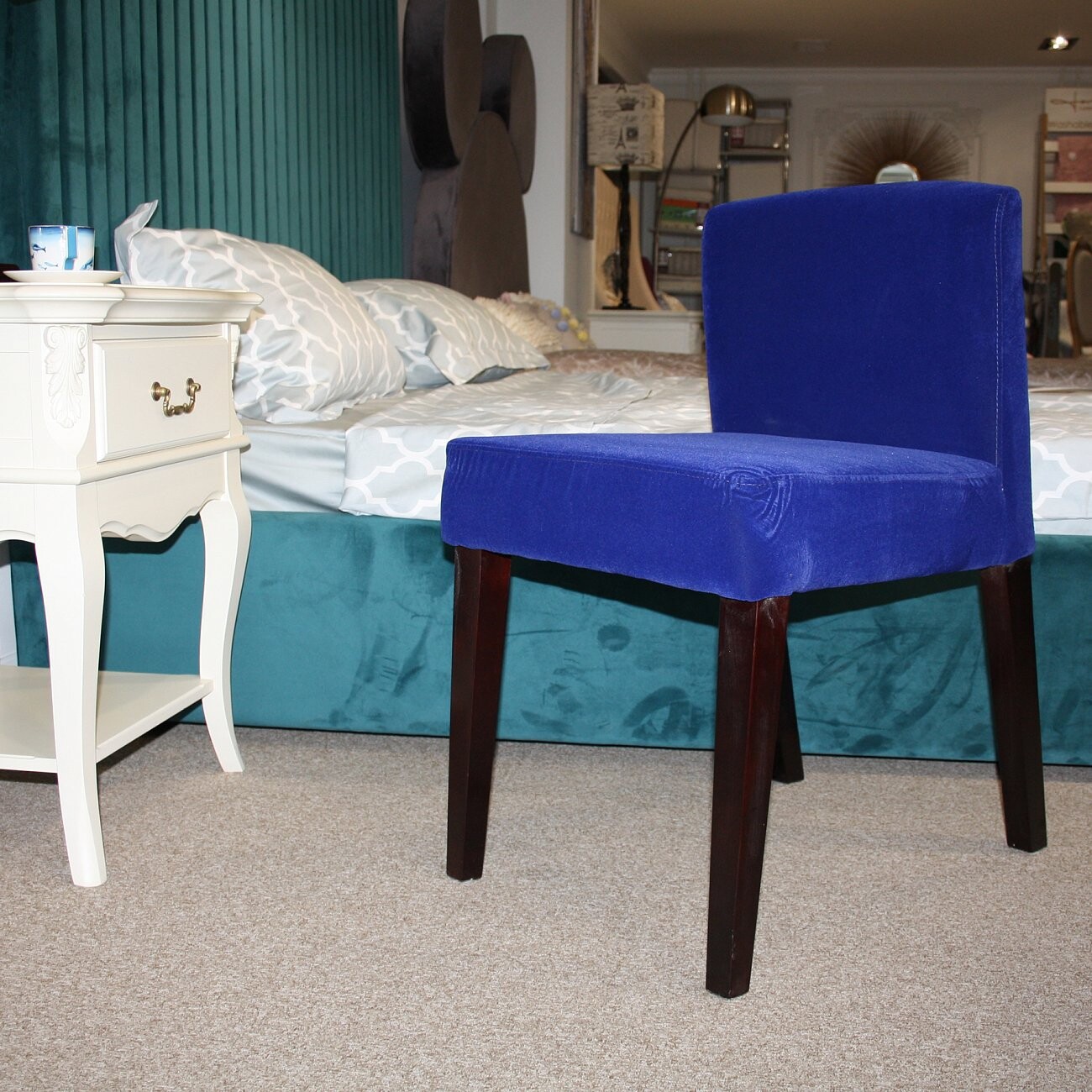 Стул мягкий с низкой спинкой синий Junior - изображение 3