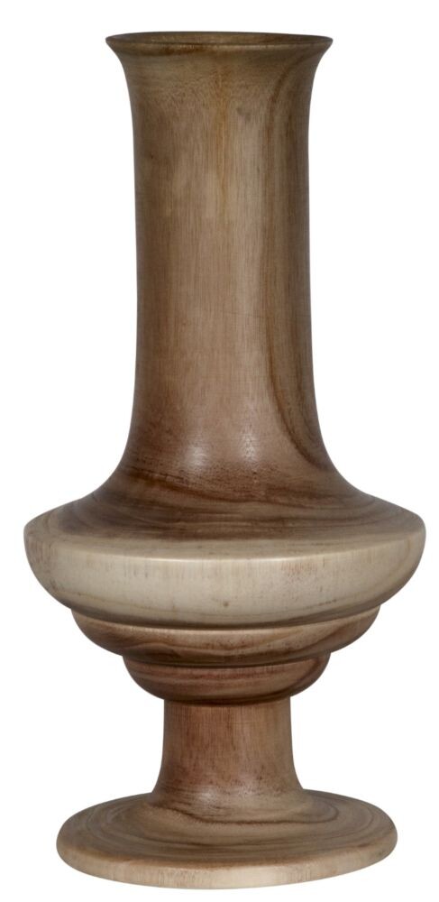 Ваза деревянная фигурная с широким горлышком 28 см Gerd