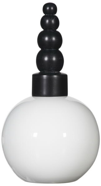 Ваза круглая керамическая с фигурной деревянной крышкой 49 см Chinese Ringer белая с черной крышкой