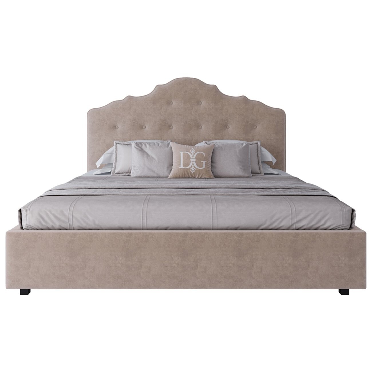 Кровать двуспальная 180х200 бежевая Palace - изображение 2