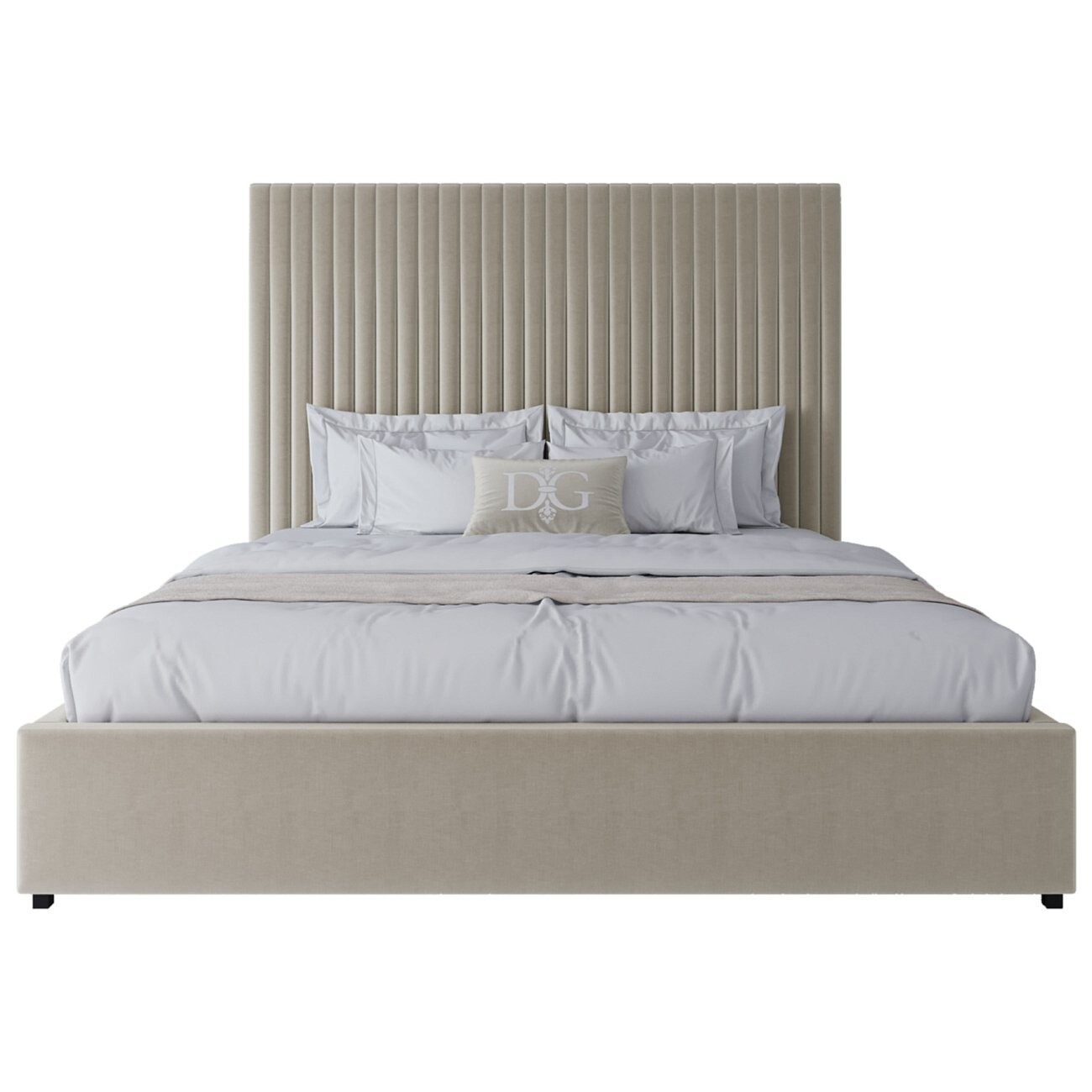 Кровать двуспальная с мягким изголовьем 180х200 белая Mora - изображение 3