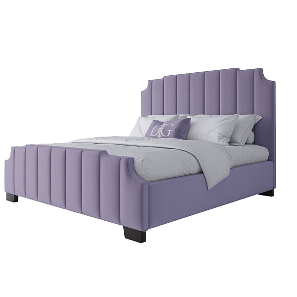 Кровать двуспальная с мягким изголовьем 180х200 фиолетовая Bony - изображение 1