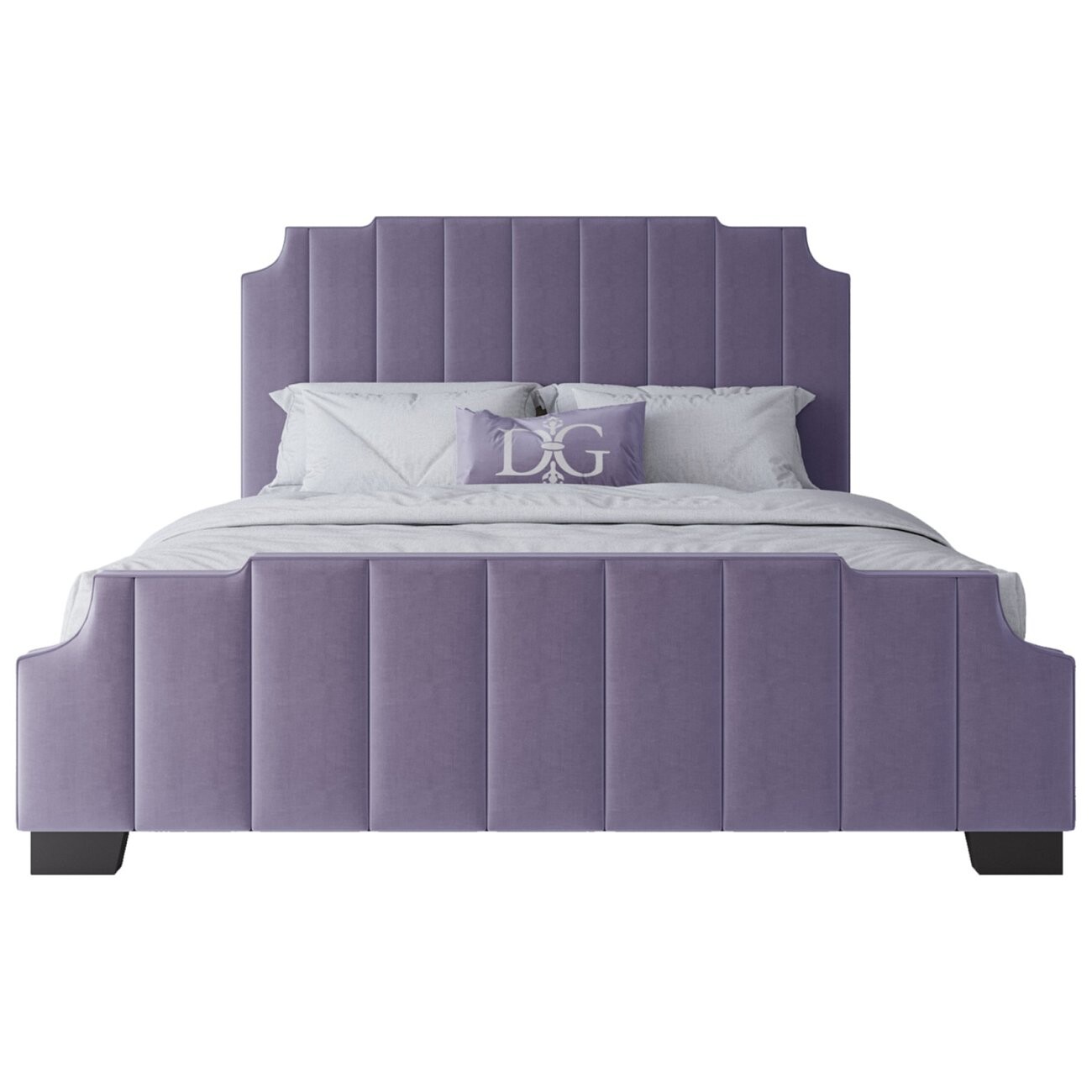 Кровать двуспальная с мягким изголовьем 180х200 фиолетовая Bony - изображение 2