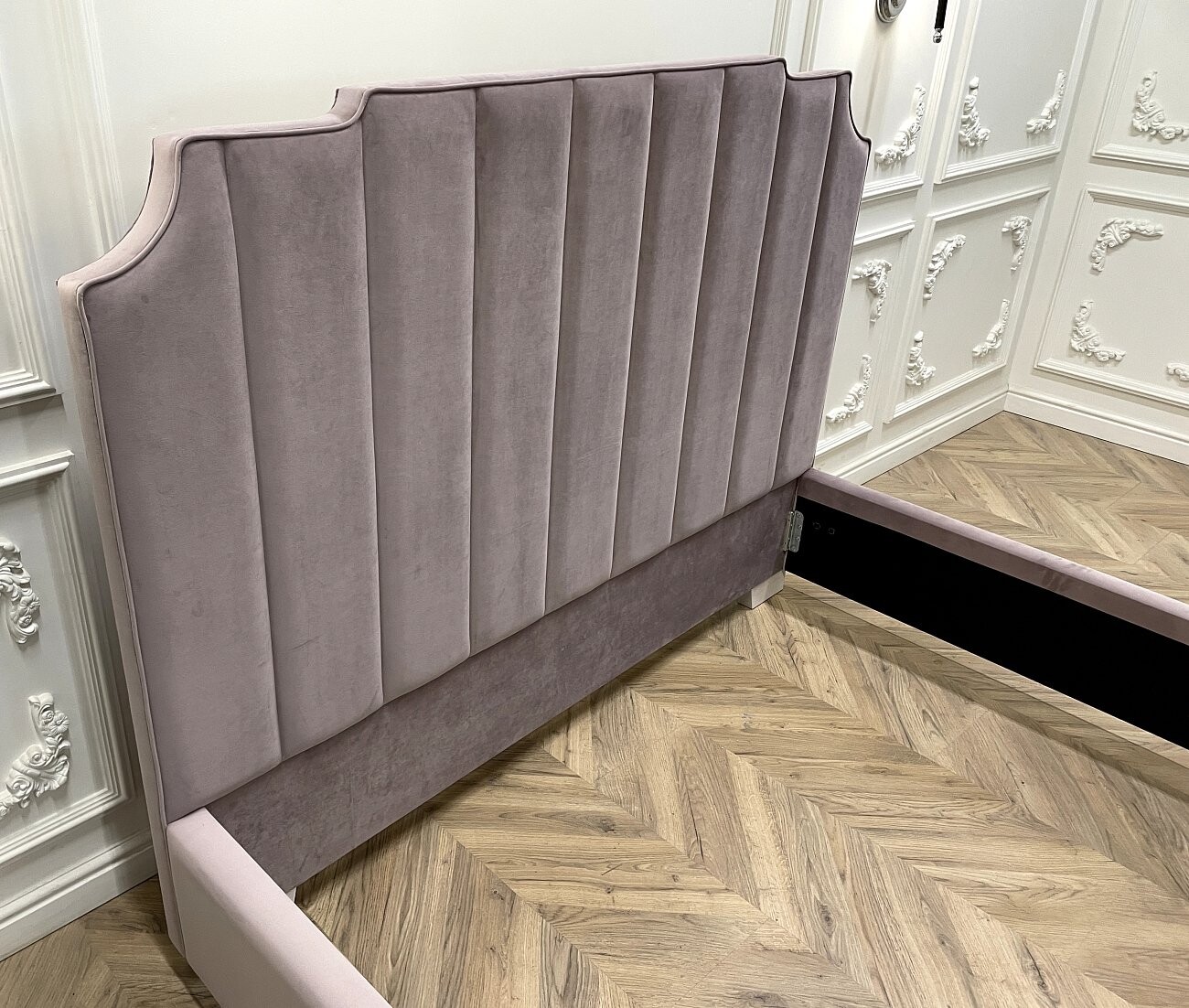 Кровать двуспальная с мягким изголовьем 180х200 фиолетовая Bony - изображение 6