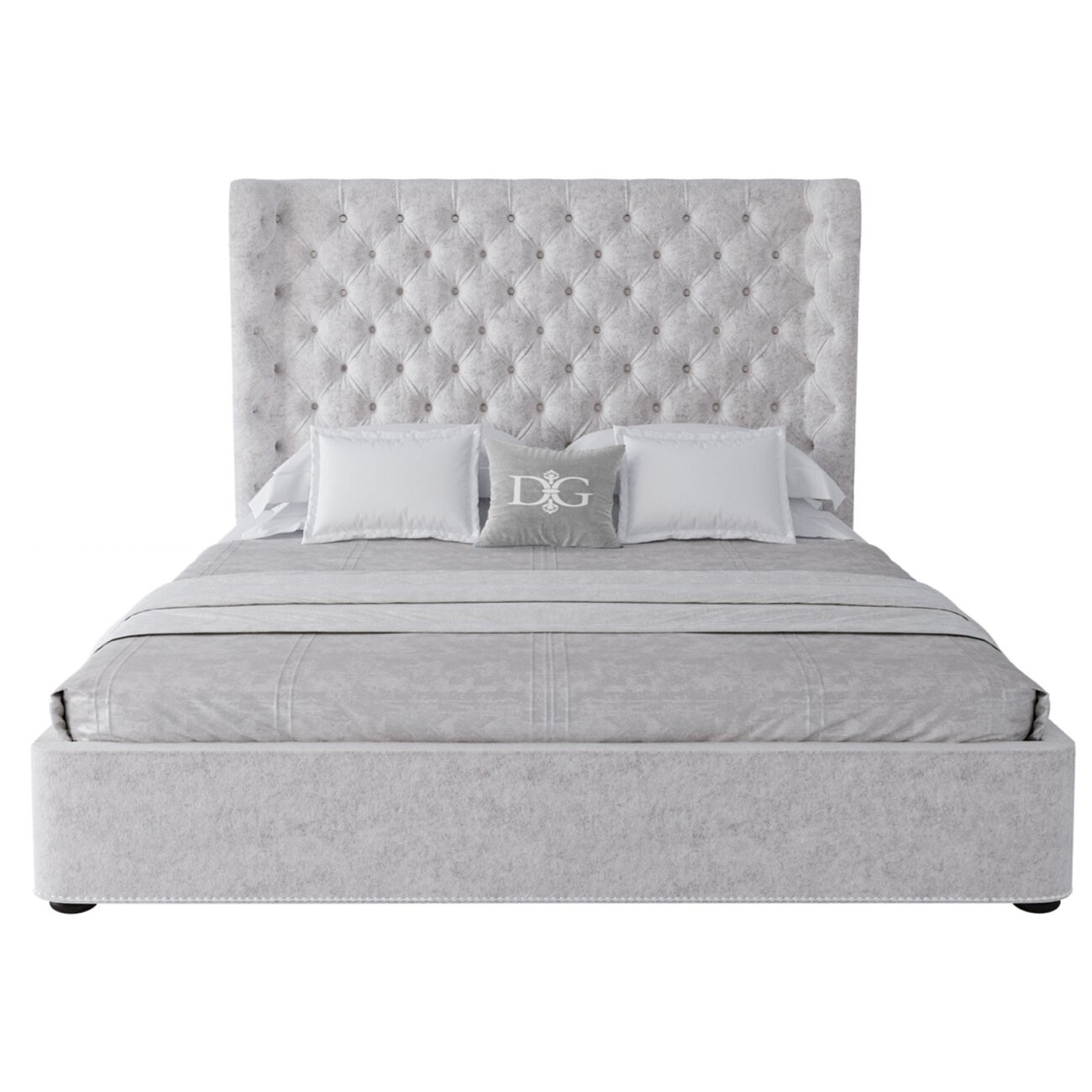 Кровать Henbord двуспальная с мягким изголовьем 180х200 кремовая - изображение 2