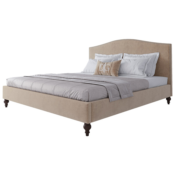 Кровать двуспальная 180х200 бежево-розовая Fleurie - изображение 1