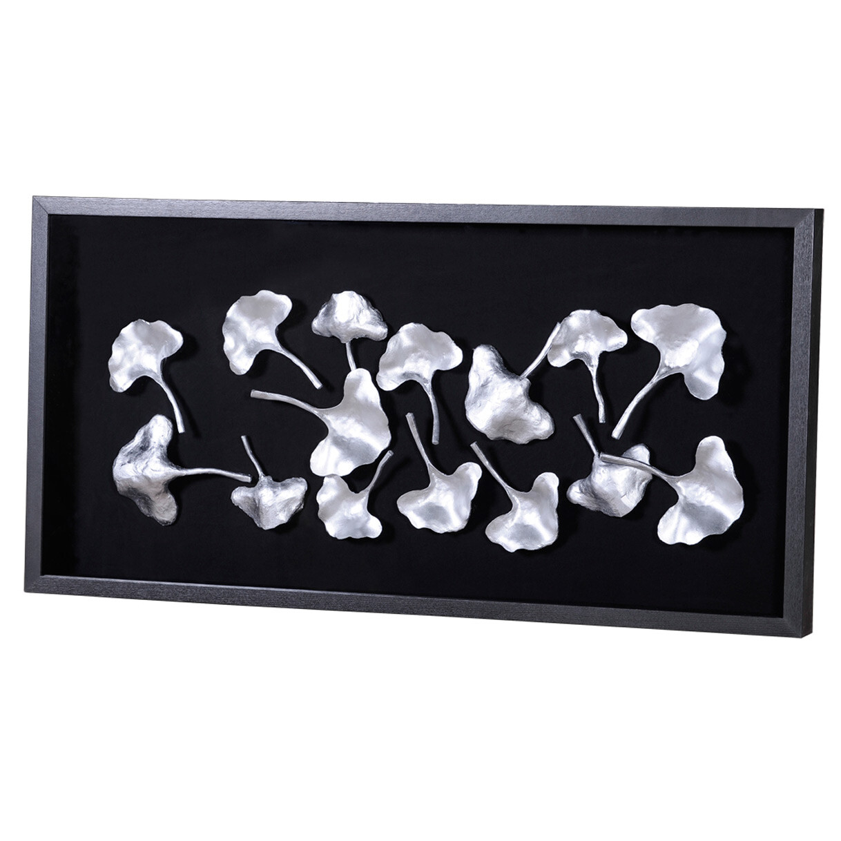 Панно на стену черное с серебром "Лютики полевые" - изображение 2