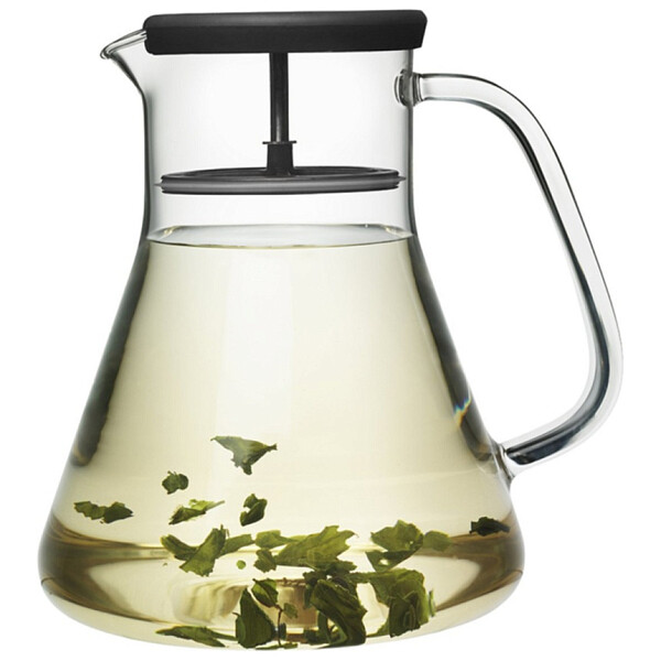 Чайник стеклянный черный 1,2 л Dancing leaf - изображение 1