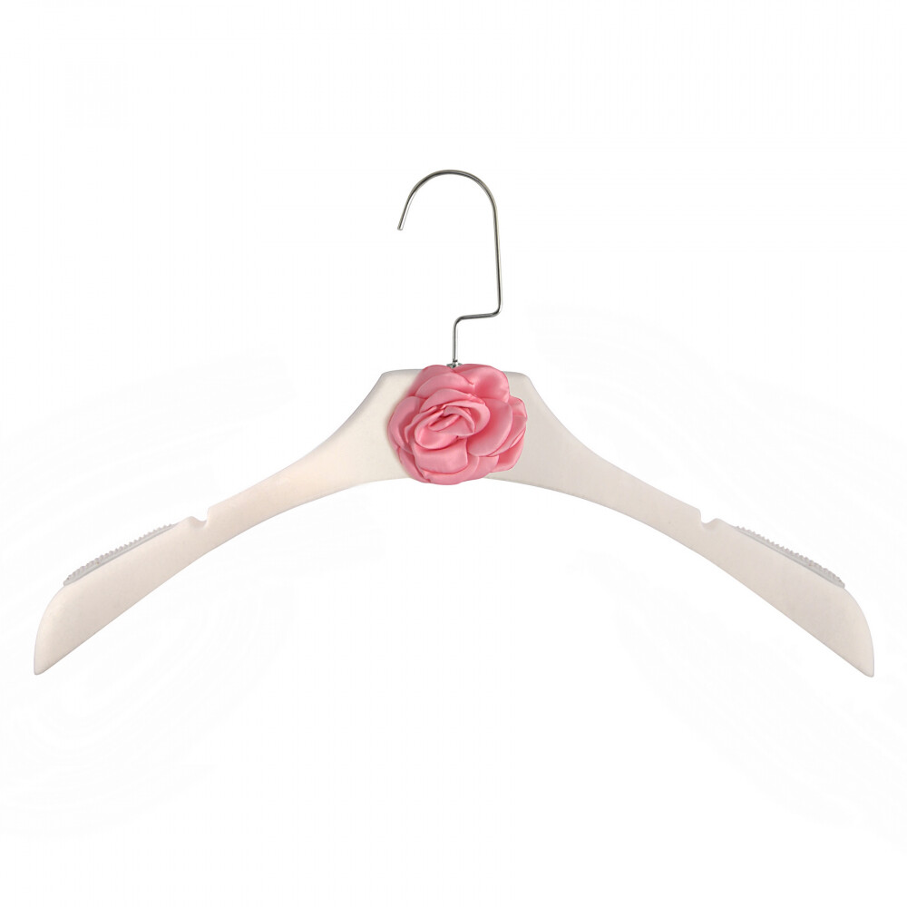 Вешалка-плечики Chanel Белая с розовым цветком для женской одежды