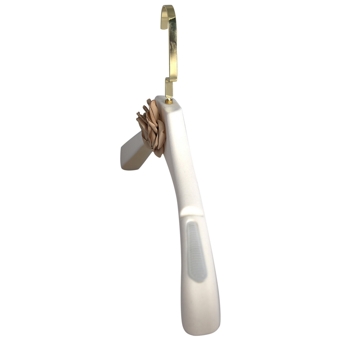 Вешалка-плечики Chanel Белая с цветком кофейного оттенка для женской одежды - изображение 3