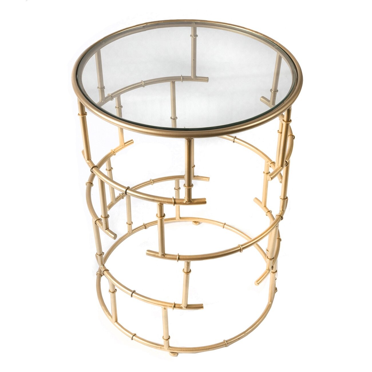 Кофейный столик круглый со стеклянной столешницей 48 см Banly L - изображение 5