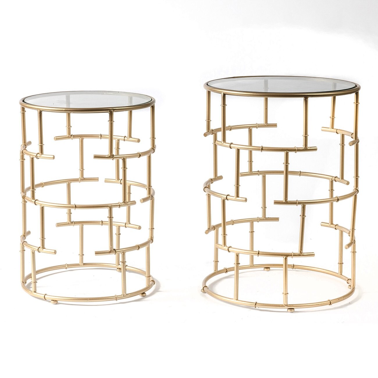 Кофейный столик круглый со стеклянной столешницей 42 см Banly S - изображение 3