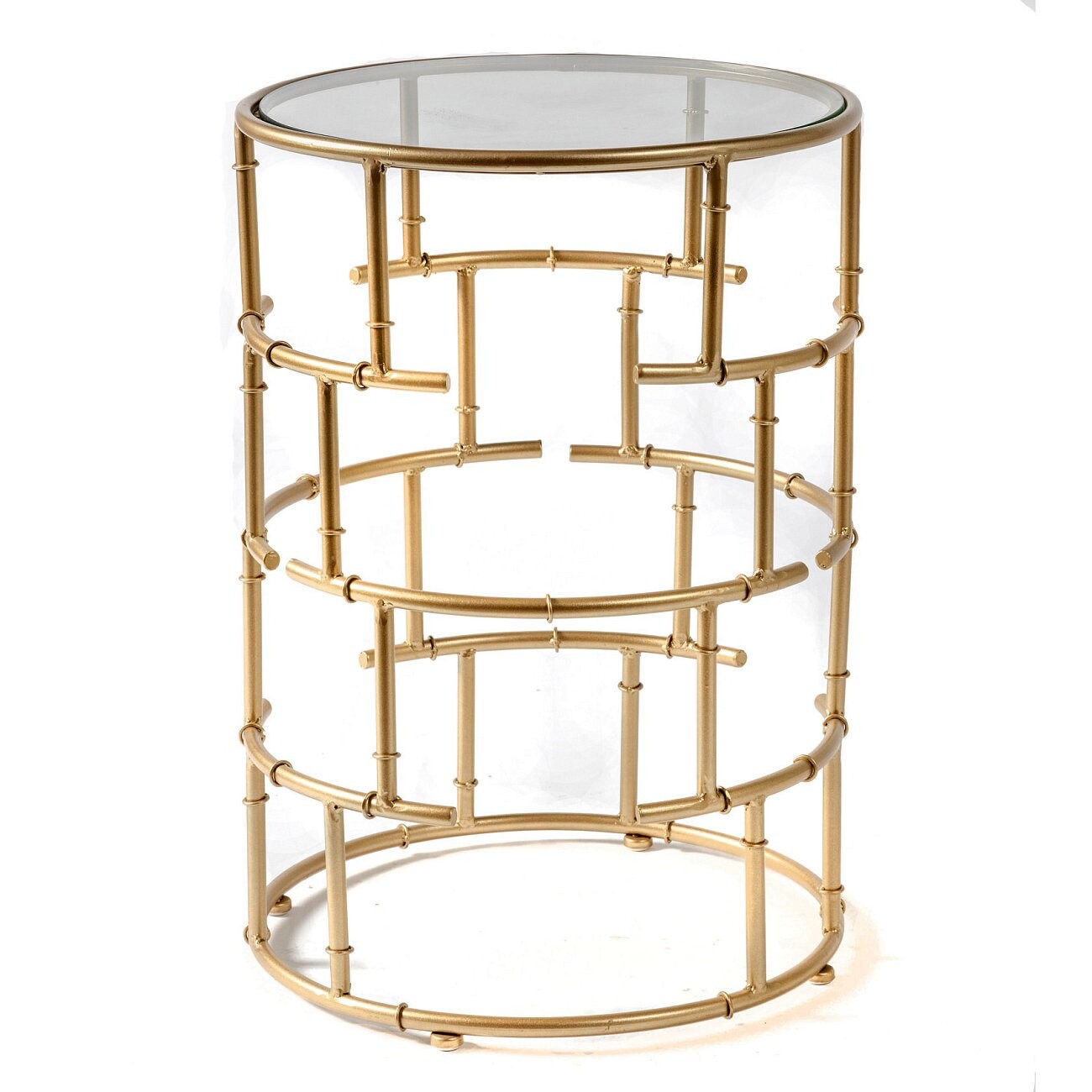 Кофейный столик круглый со стеклянной столешницей 42 см Banly S - изображение 4