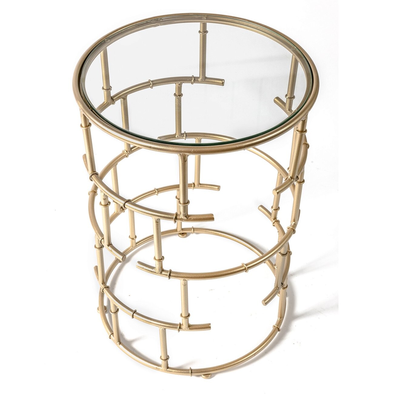 Кофейный столик круглый со стеклянной столешницей 42 см Banly S - изображение 5