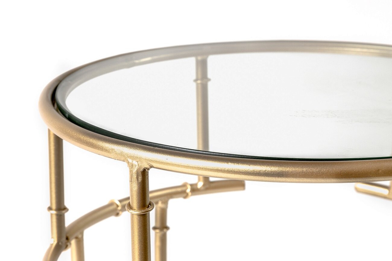 Кофейный столик круглый со стеклянной столешницей 42 см Banly S - изображение 6