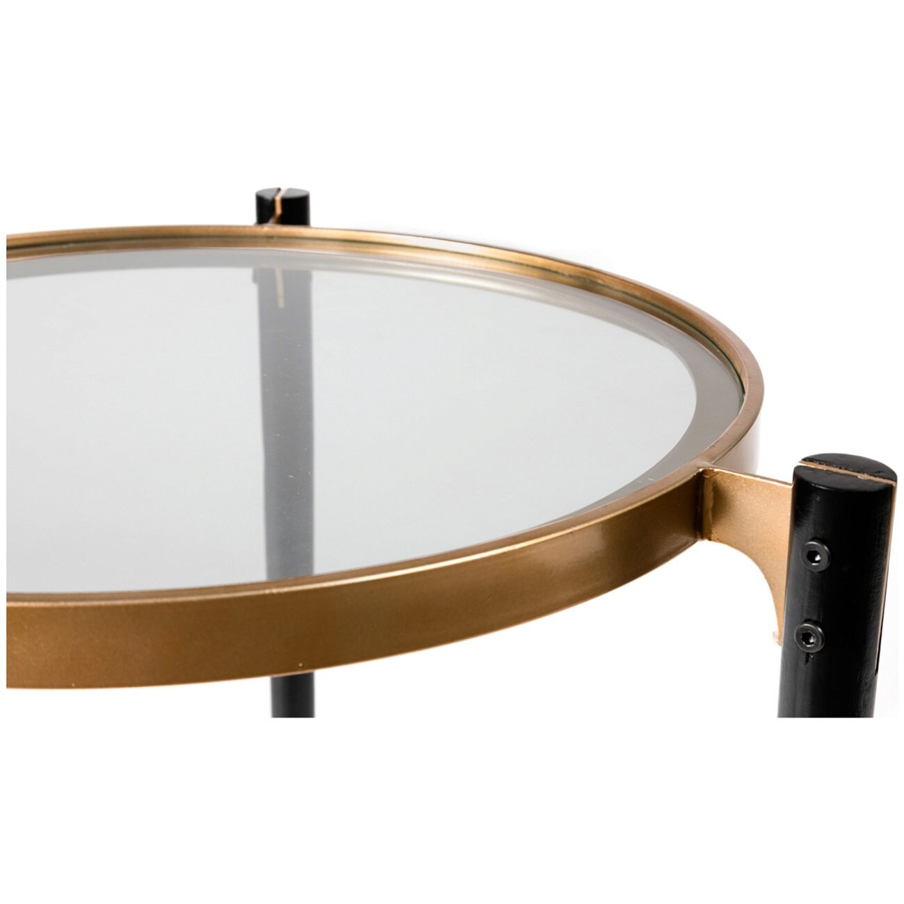 Круглый чайный столик черный со стеклянной столешницей 53 см Vendera - изображение 4