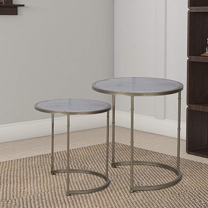 Кофейный столик круглый с мраморной столешницей 49 см Buena S - изображение 2