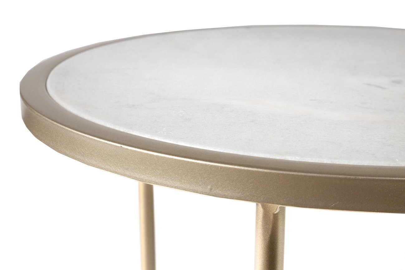 Кофейный столик круглый с мраморной столешницей 49 см Buena S - изображение 7