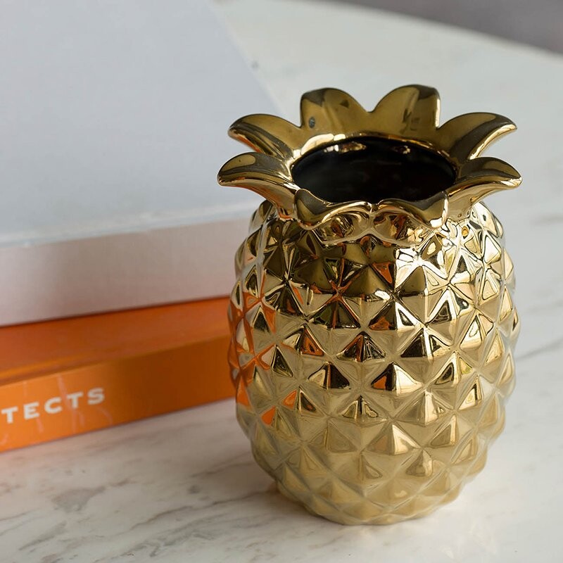 Ваза керамическая золото 13,5 см "Ананас" - изображение 3
