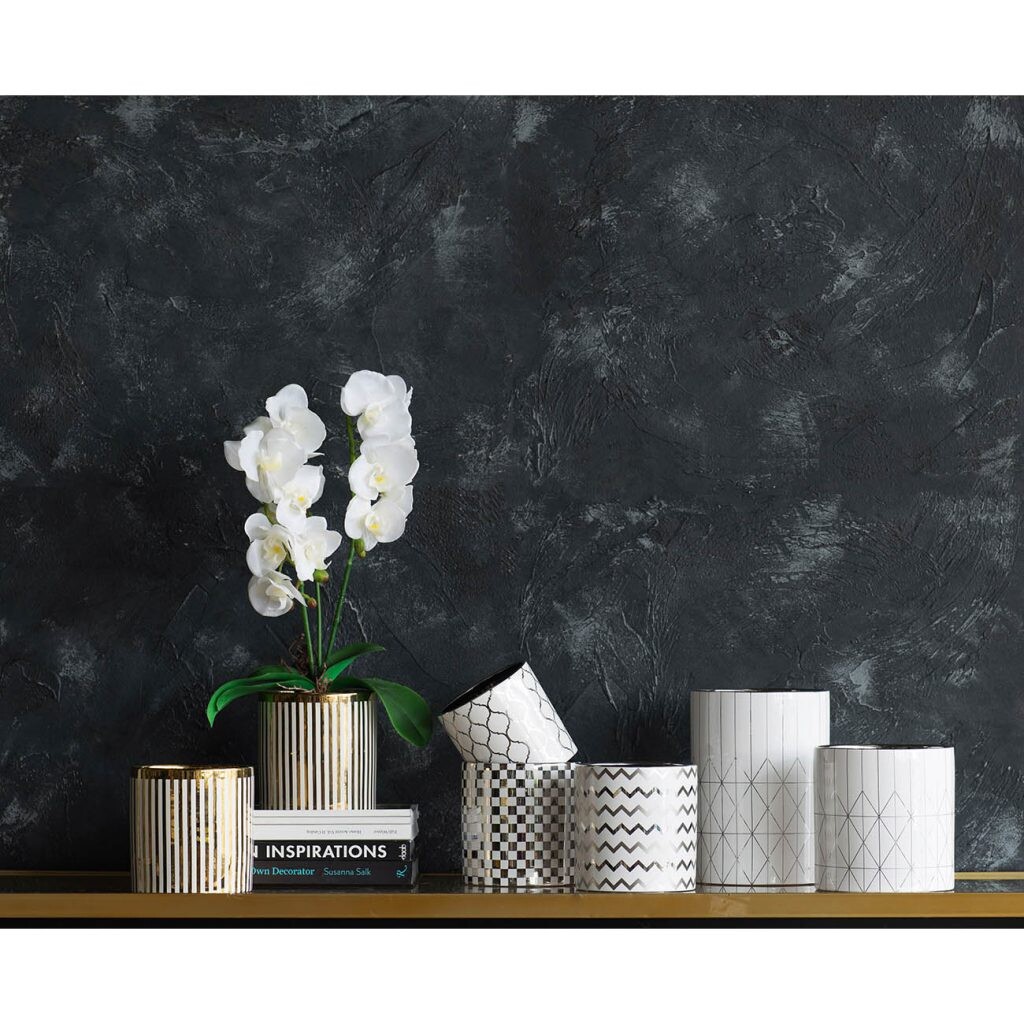 Горшок для цветов золото в полоску 14 см Line - изображение 2