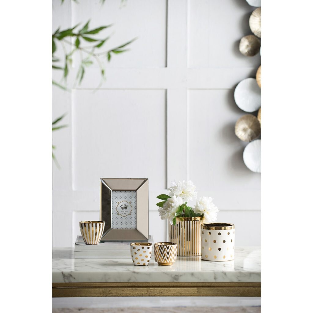 Горшок для цветов золото в полоску 14 см Line - изображение 3