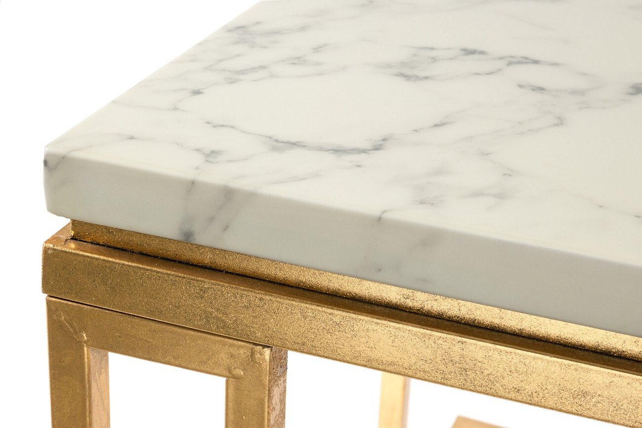 Чайный столик с мраморной столешницей квадратный 64 см Ell - изображение 5