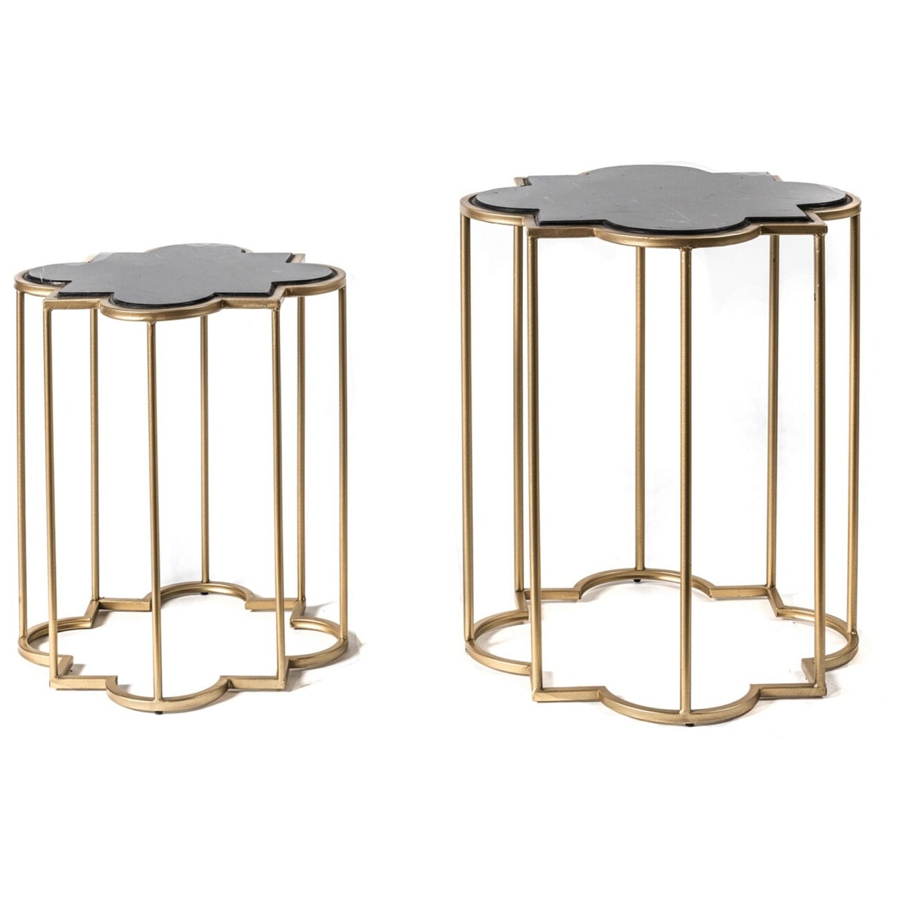 Приставной столик золото с мраморной столешницей 47 см Clever S - изображение 2