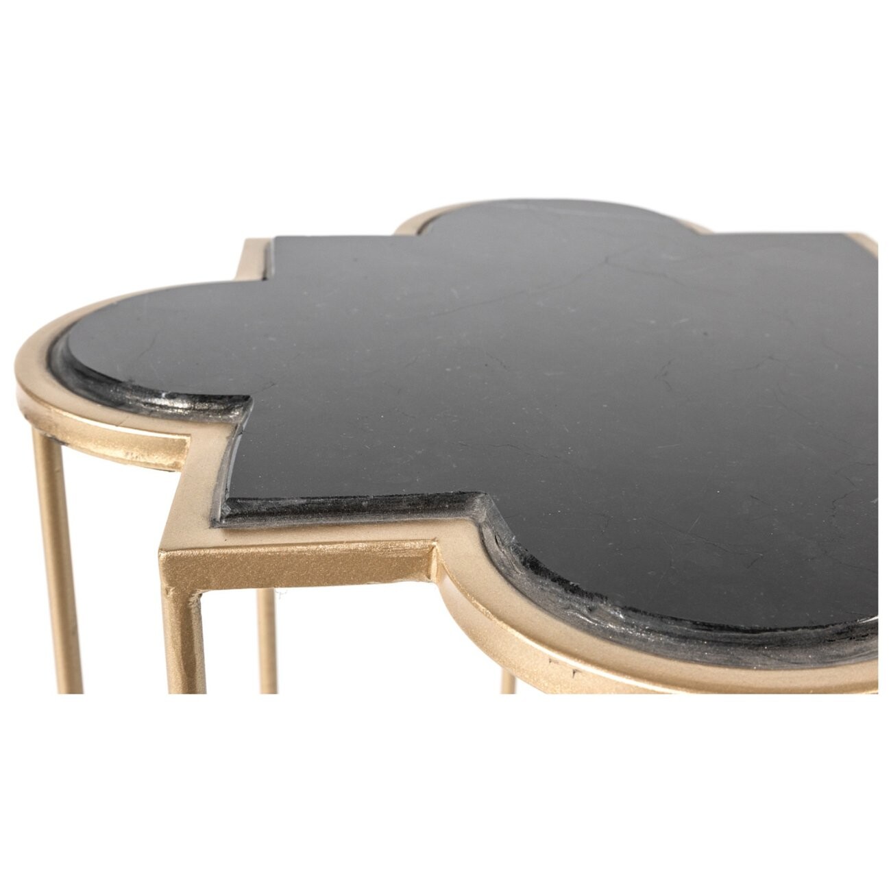Приставной столик золото с мраморной столешницей 47 см Clever S - изображение 4